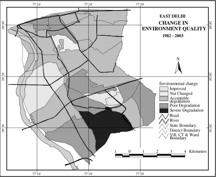 Figure 14. Area under different environment conditions, 1982 & 2003. 