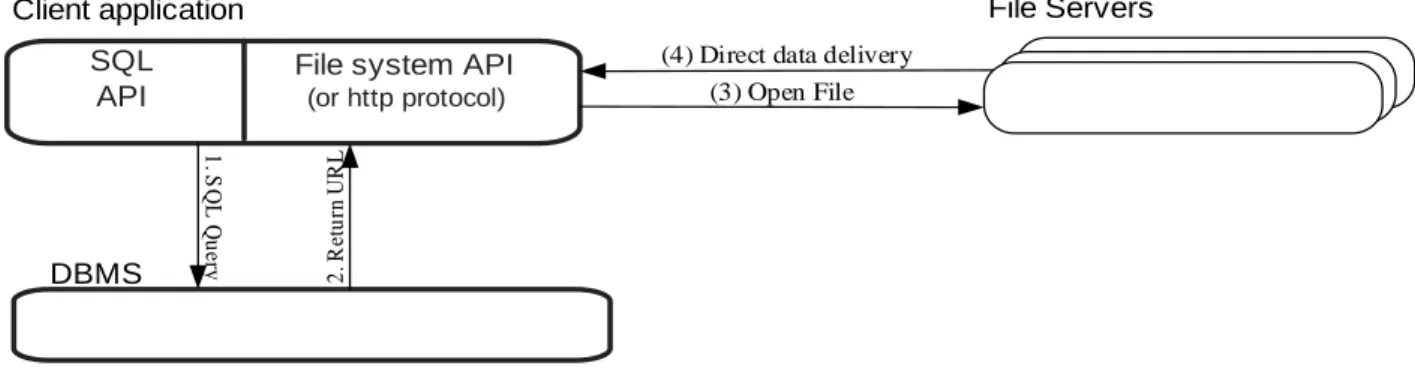 Figure 2: Steps involved in integrated file and database access 