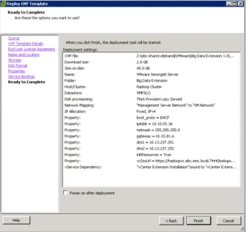 Figure 13. Review settings and finish 