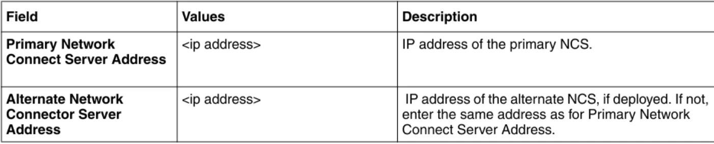 Table 3   CS 1000 settings (Sheet 1 of 3)