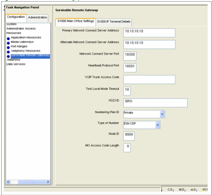Figure 5   S1000 Main Office Settings panel