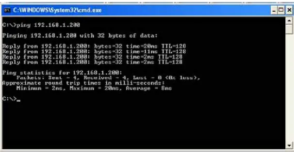Figure 2-5 Testing the Network Connection shows that the Electra IPK II system has  replied to the Ping request - this indicates that the Electra Elite IPK II system is  correctly connected to the network