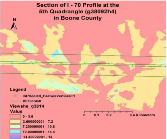 Figure 15. The I—70 classified Profile (second image) at the 5th qua-drangle in Boone County
