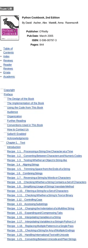 Table of•  Contents
