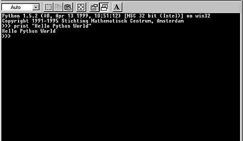 Figure 2.3. IDLE is Python's GUI interpreter.