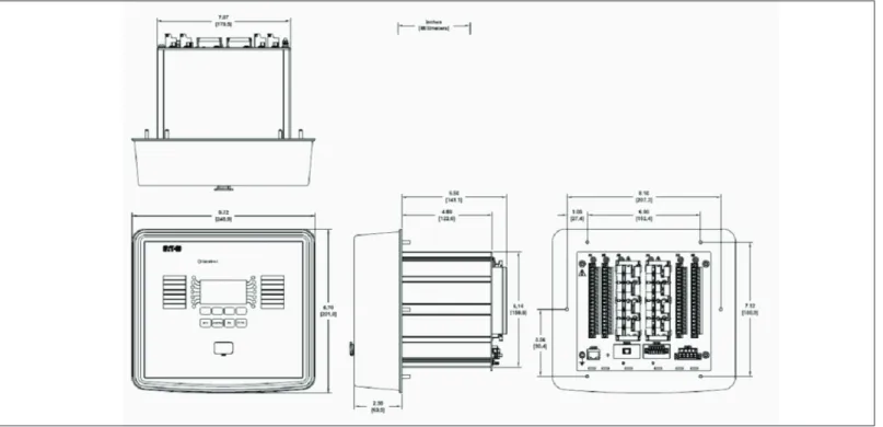 Figure	7.	Projection	Mount	Front	and	Side	Views.