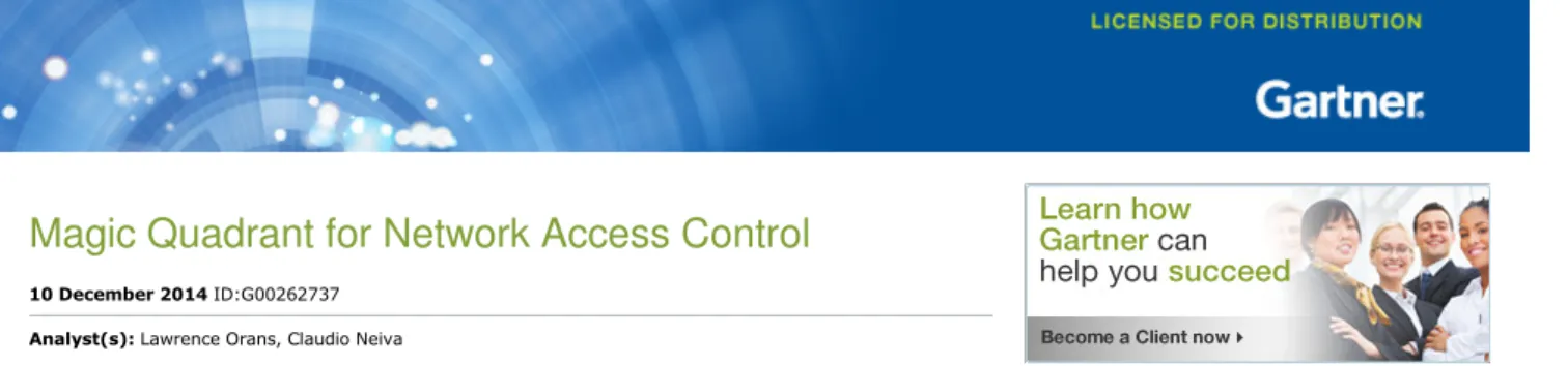 Figure 1. Magic Quadrant for Network Access Control