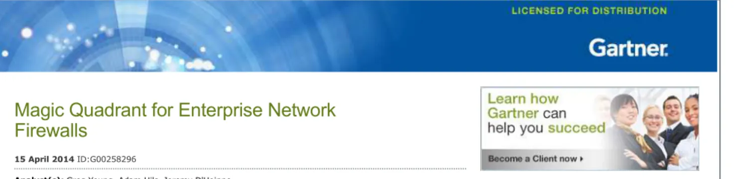 Figure 1. Magic Quadrant for Enterprise Network Firewalls 