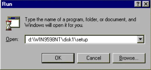 Figure 2-1 The Windows Run Command 