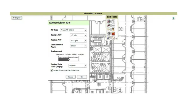 Figure 1. VisualRF auto-provisions APs on a floor plan.
