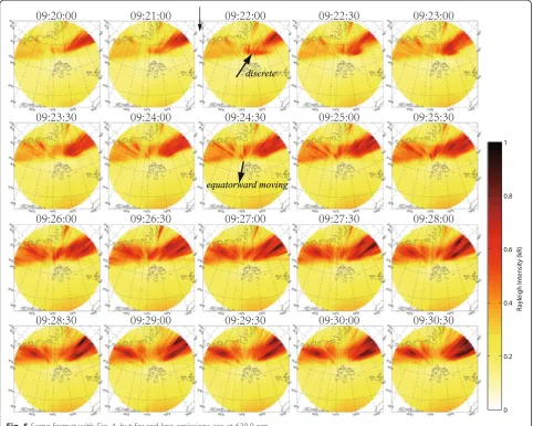 Fig. 5 Same format with Fig. 4, but for red line emissions are at 630.0 nm