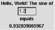 Fig. 6.4. Scientiﬁc Hello World GUI, version 5 (hwGUI5.py).