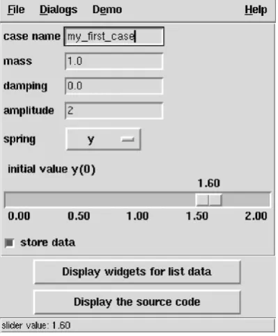Fig. 6.15. GUI for demonstrating basic usage of Tkinter and Pmw widgets(demoGUI.py script).