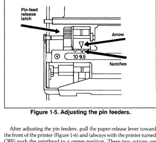 Figure 1·5. Adjusting the pin feeders. 