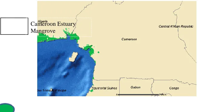 Figure 1:  The Cameroon coastline showing stud y site (Adapted from UNEP –WCMC, 2005) 