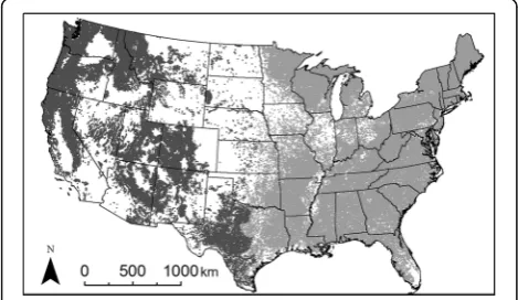 Fig. 1 Plots included in the eastern U.S. (locations shown in lightgray) and outside the eastern U.S