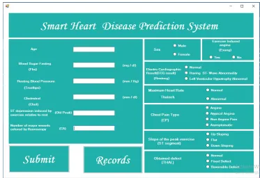 Figure 8 GUI for smart heart disease prediction system’s input.Abbreviation: gUI, graphical user interface.