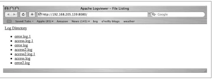 Figure 11-4. Apache log listing