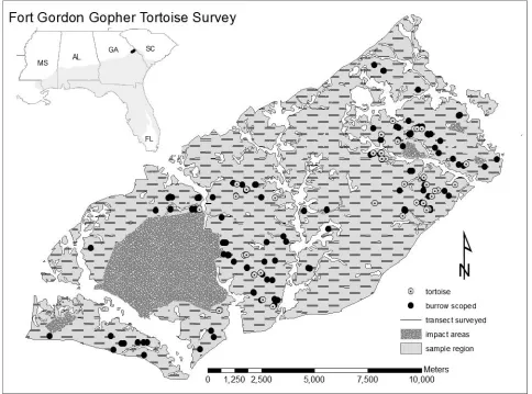 Figure 1. Gopher tortoise (2010 and 2011 at the Fort Gordon Army Installation, Georgia