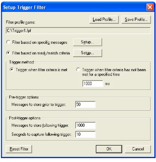 Figure 3.2-1:  Setup Filter Dialog 