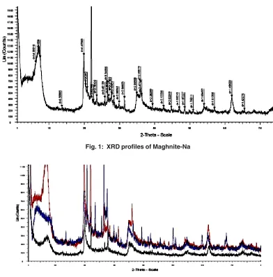 Fig. 1:  XRD profiles of Maghnite-Na