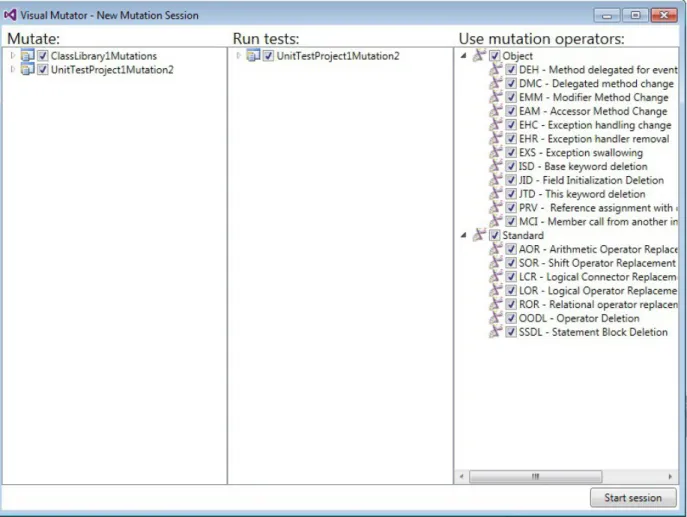 Fig. A.1. Visual Mutator - session creation window