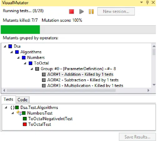 Fig. A.2. Visual Mutator - test tree view