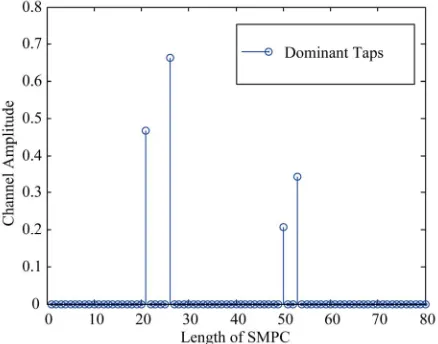 Figure 1. An example of SMPC where the channel sampling length is 80 while its number of dominant taps is 4