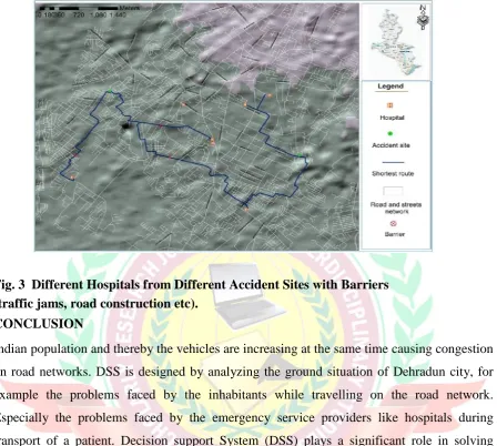 Fig. 3  Different Hospitals from Different Accident Sites with Barriers