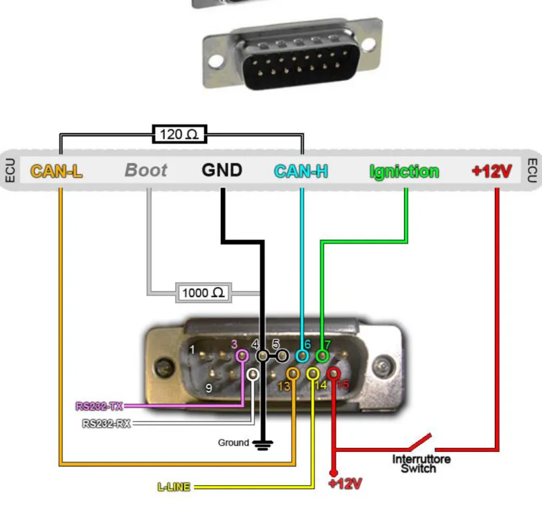 Figura 4: Connettore DB15  / Connector DB15: 