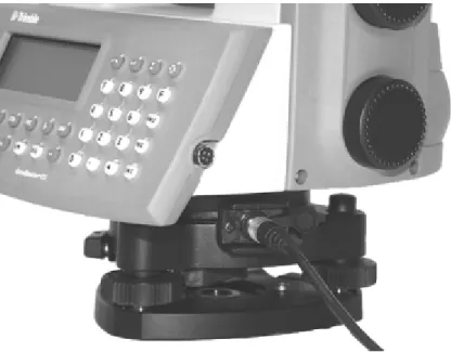 Figure 1.4 Connecting the external battery to the instrument.
