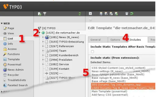 Illustration 10: News (tt_news): include the static templates Include the static templates: