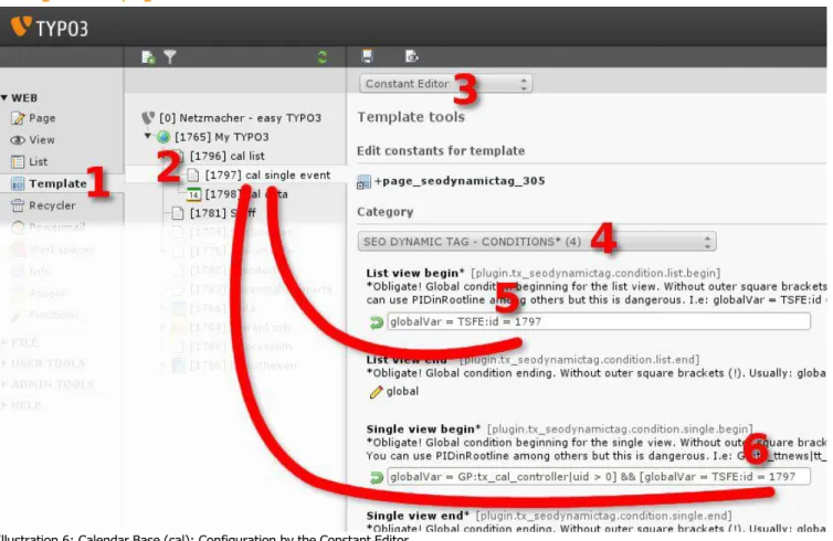 Illustration 6: Calendar Base (cal): Configuration by the Constant Editor