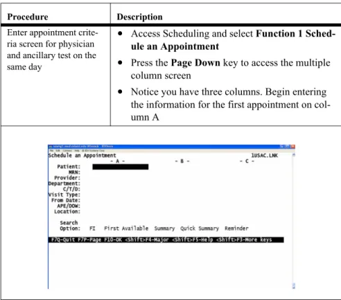 TABLE 2.  Step by step booking a physician and ancillary linked appointment