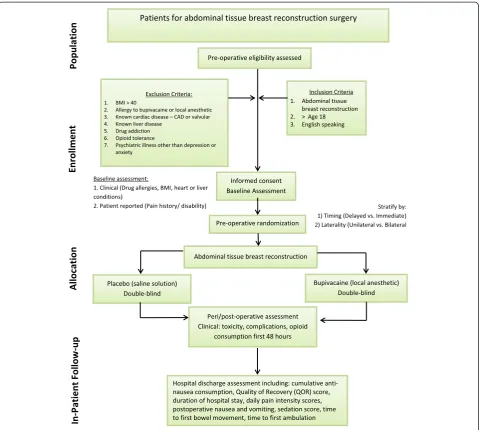 Figure 1 Transversus abdominis plane trial design chart. BMI, body mass index.