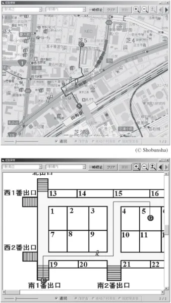 Fig. 3  Service for guidance of routes connecting the underground and ground level.