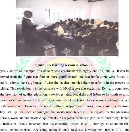 Figure 7: A learning session in school E 