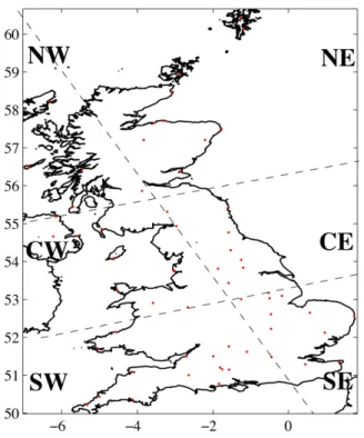 Figure 3.1: Regional distribution of stations used in the study -12 -11 -10 -9 -8 -7 -6 -5 -4 -3 -2 -1 0 1 2505152535455565758596061BADC-7Latitude Longitude  BADC-57 BADC-7