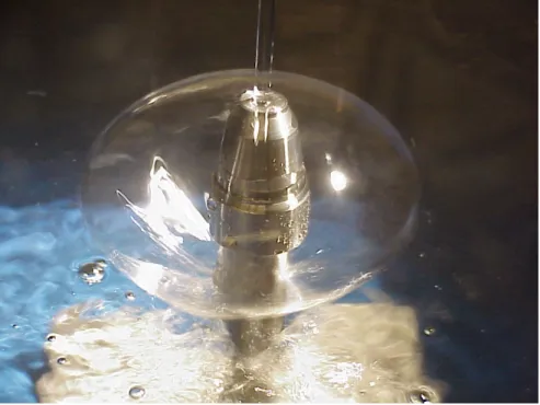 Figure 4: A water bell produced by the impact of a descending water jet and a solid impactor