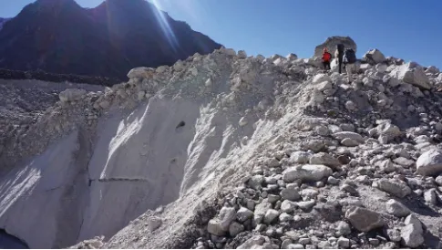 Fig. 7.6 Ice cliff on debris-covered Khumbu Glacier, Nepal Himalaya, November 2016 (photo: J
