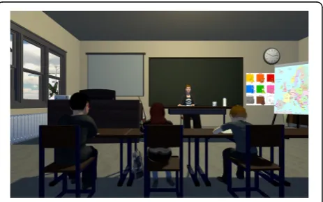 Fig. 1 2D and VR classroom