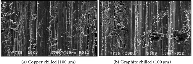 Figure 4. SEM photomicrograph of worn surface of various composites (9 wt% rein-forcement) in the mild wear regime