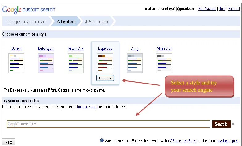 Figure 15: Enter title, description, language, specific sites to search 