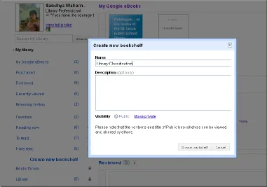 Figure 4: Virtual Bookshelf in Google Books 