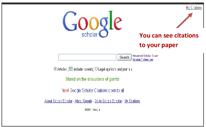 Figure 6: Google Scholar's simple search 