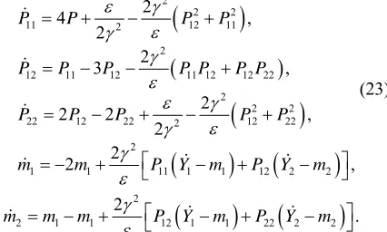 Table 1 presents comparison between the exponential mean square cost criterion ing equations; you can see that the smallest for all values of the intensity parameter J for the three types of filter-JR S  values are the  