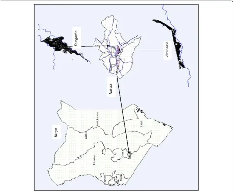 Figure 1 Maps of the study areas (Korogocho and Viwandani). Source: Emina et al. 2009 [25].
