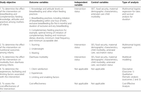 Table 2 Data analysis outline