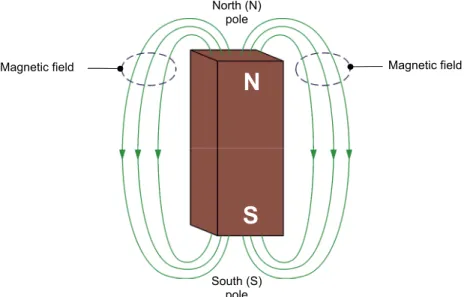 Figure 13.  A permanent magnet has two poles called north (N) and south (S). 