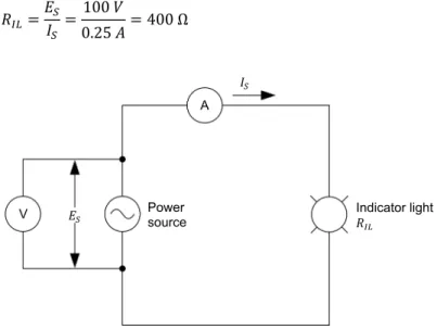 Figure 66. Power source connected to an indicator light. 